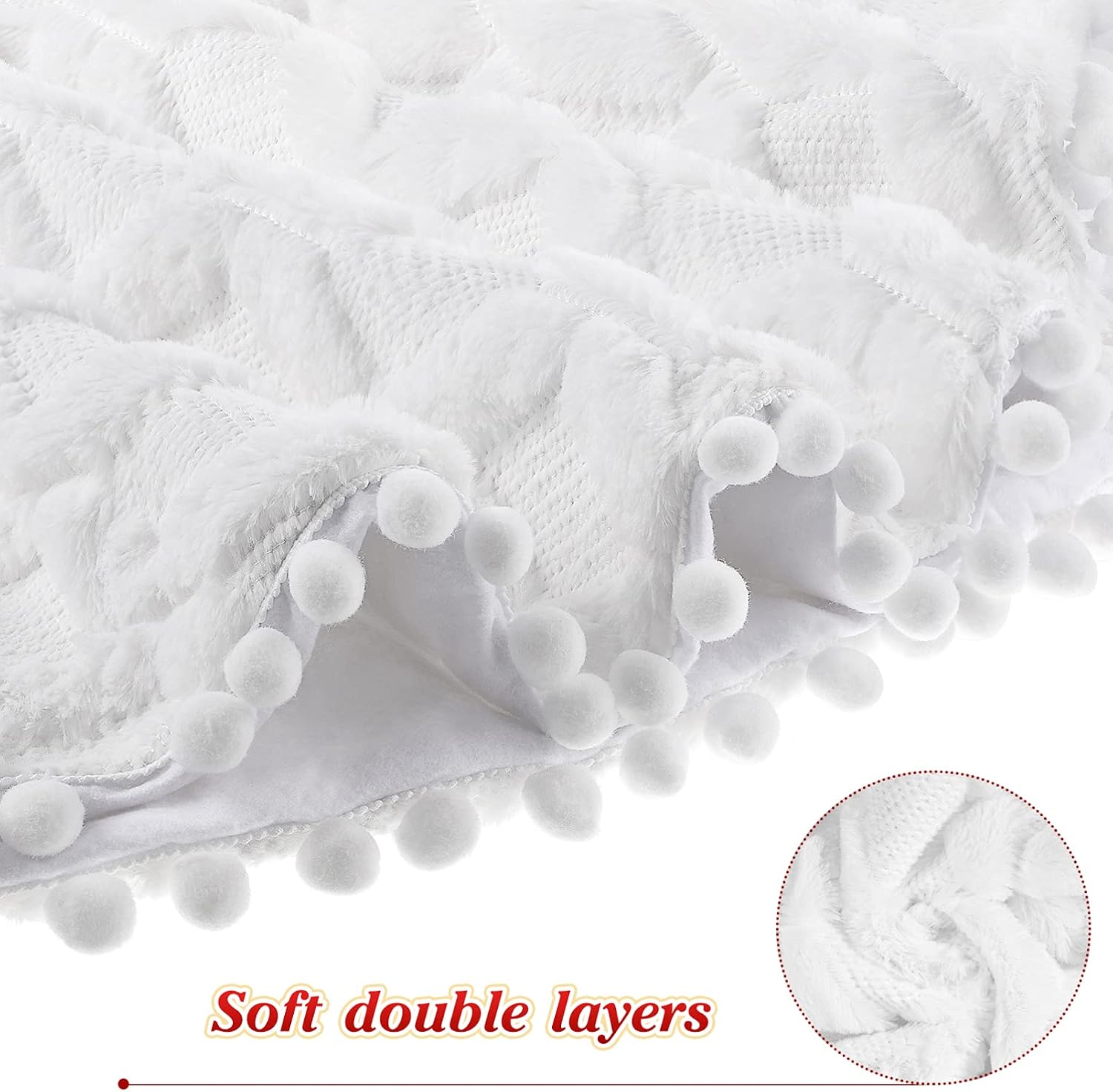 Christmas Tree Skirt, 36 inches Luxury Faux Fur Christmas Tree Skirt, White s, Xmas Decorations, Soft Thick Plush for s Tree Decorations…