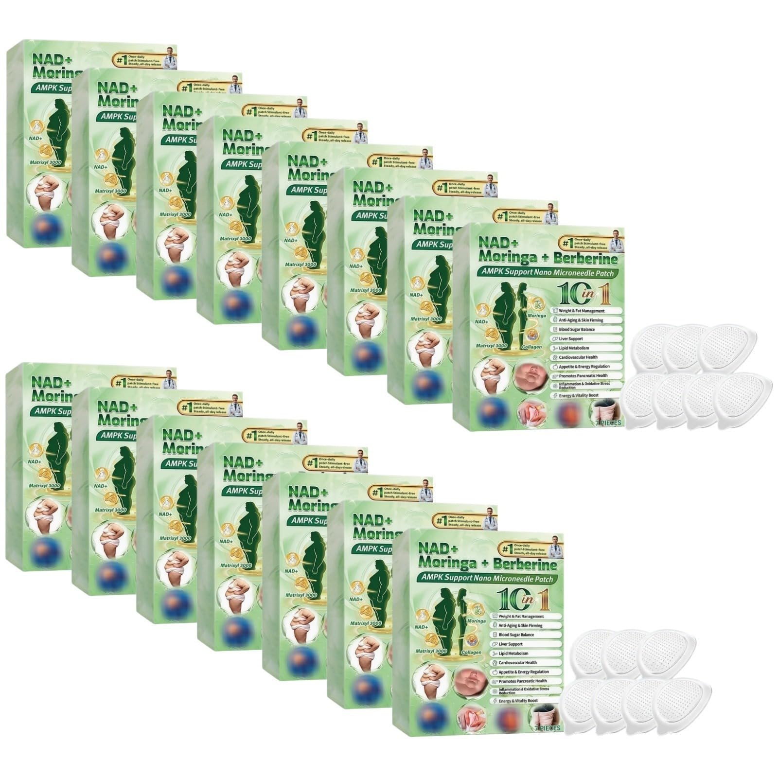Plastry odchudzające Moringa 10 w 1, plaster odchudzający Nano Microneedle, plaster odchudzający, naturalne składniki, ultracienka i niewidoczna naszywka na ciało, niewidoczna pod ubraniem, do