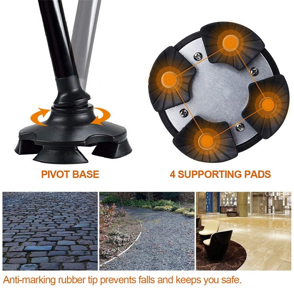 Bastones y Bastones Ajustables de Viaje, ayudas para Caminar de Aluminio con luz LED para Personas Mayores con Artritis, discapacitados y Ancianos, el Mejor bastón de Ayuda para la Movilidad.Se