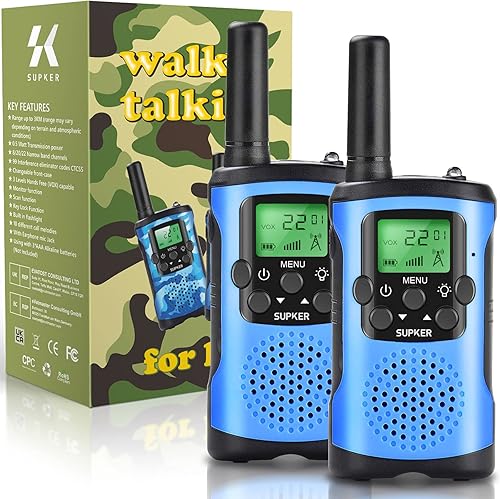 Walkie Talkies para niños, juguetes para niños de 3 a 14 años de edad, radio de 2 vías, alcance de 3 millas para juegos de aventura al aire libre,