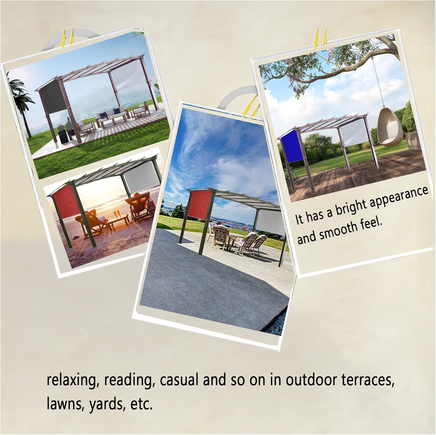 Outdoor Shade Universal Replacement Pergola Canopy Shade Cover, Garden Supplies, Sturdy Durable Replacement Awning, Replacement Cover for Terrace, Porch, Courtyard, Spare Gazebo