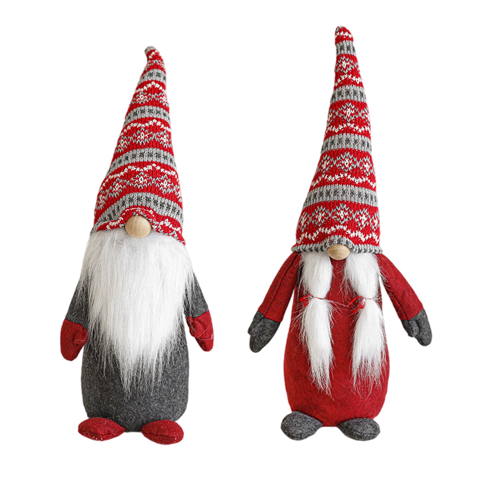 Nains de Noël suspendus en peluche et bonnet tricoté doux pour sapin