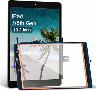 for iPad 7th/8th Generation Screen Replacement Glass Touch Digitizer 10.2", for 7 7th 8 8th Gen A2428 A2429 A2430 A2270 A2200 A2198 A2197 Touch Glass with Home Button[NO Fingerprint Reader] [Black]