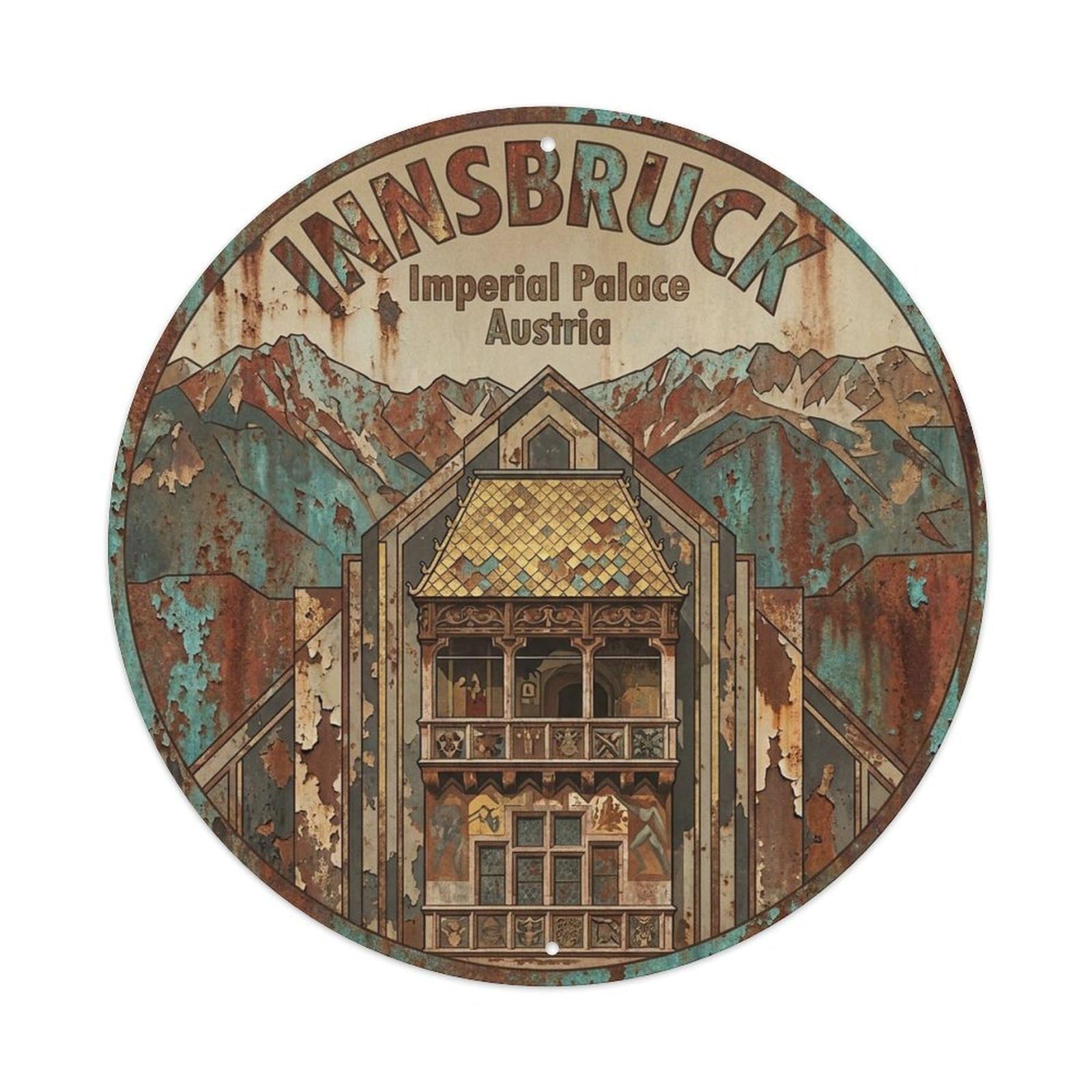 Innsbruck Tyrol Historic Travel Heritage Metal Tin Sign
