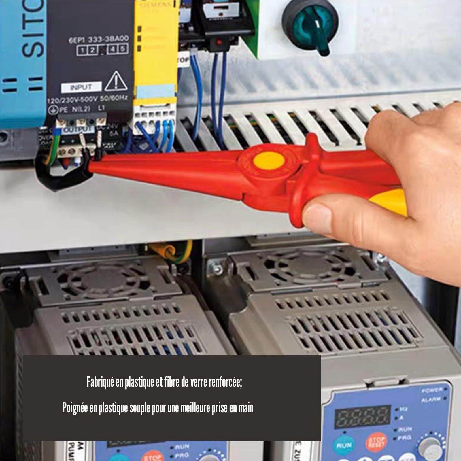 Electricien compact 1000 V haute tension Isolation Pince en plastique avec poignée ergonomique pour bouton de rupture de circuit