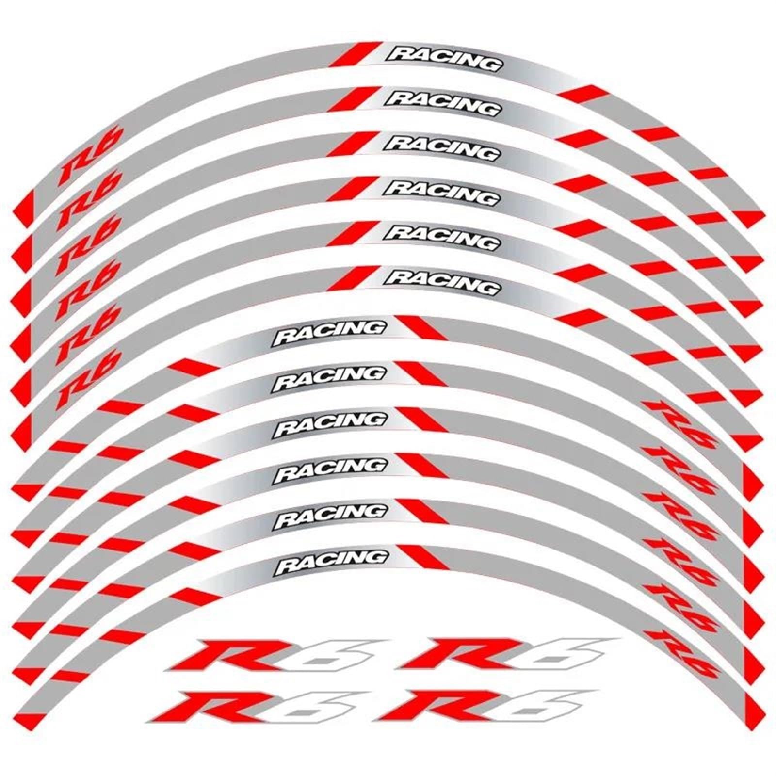 Motorcycle Accessories Wheel Stickers Reflective Decals Rims for Yamaha YZFR6 YZF-R6(Style 6)