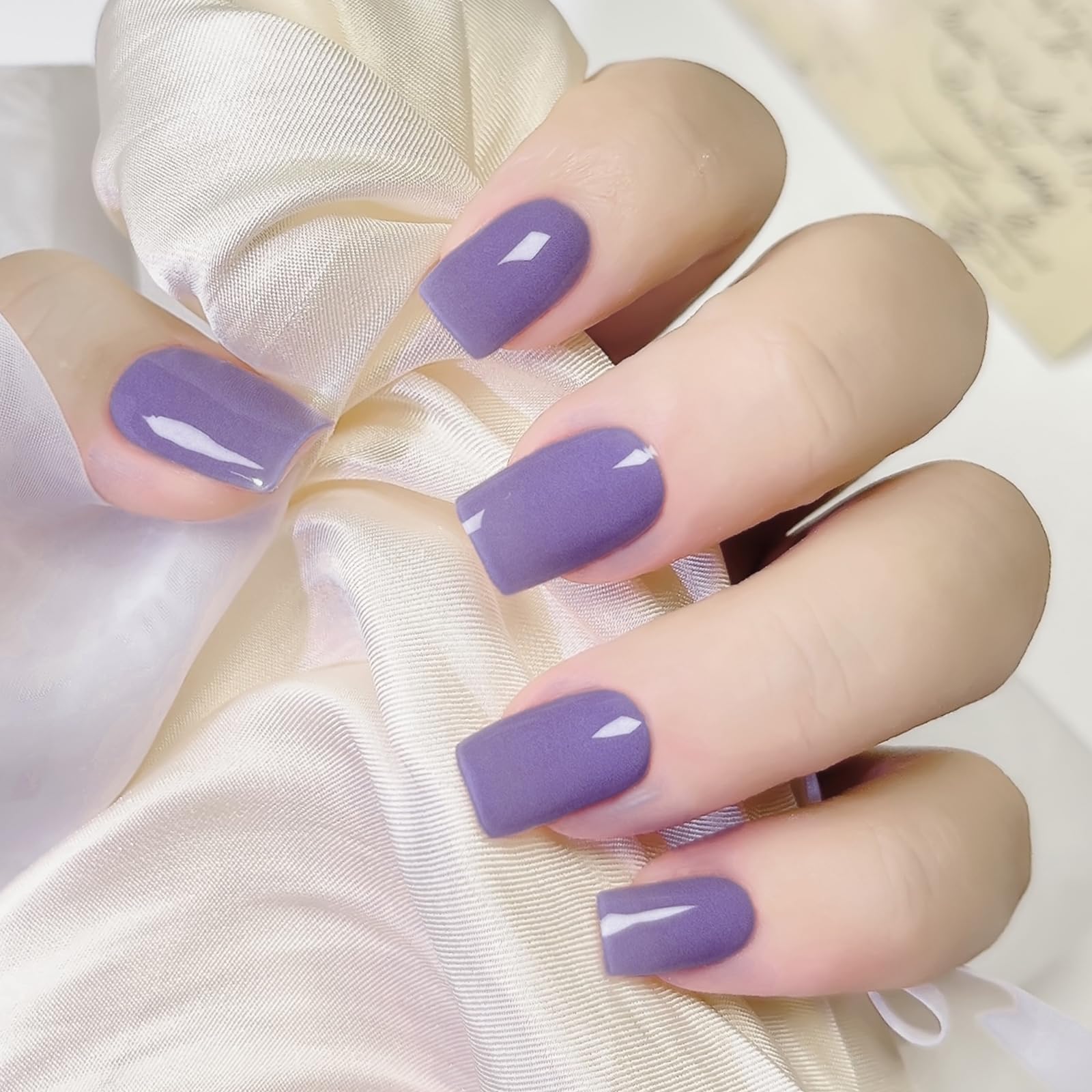 Ceboic 20Pcs Pegatinas de Gel para Uñas, Tiras de Uñas de Gel Semicurado, Autoadhesivas Envolturas de Esmalte de Gel para Uñas Full Cover Nail Polish Stickers para Mujeres y Niñas (Púrpura)