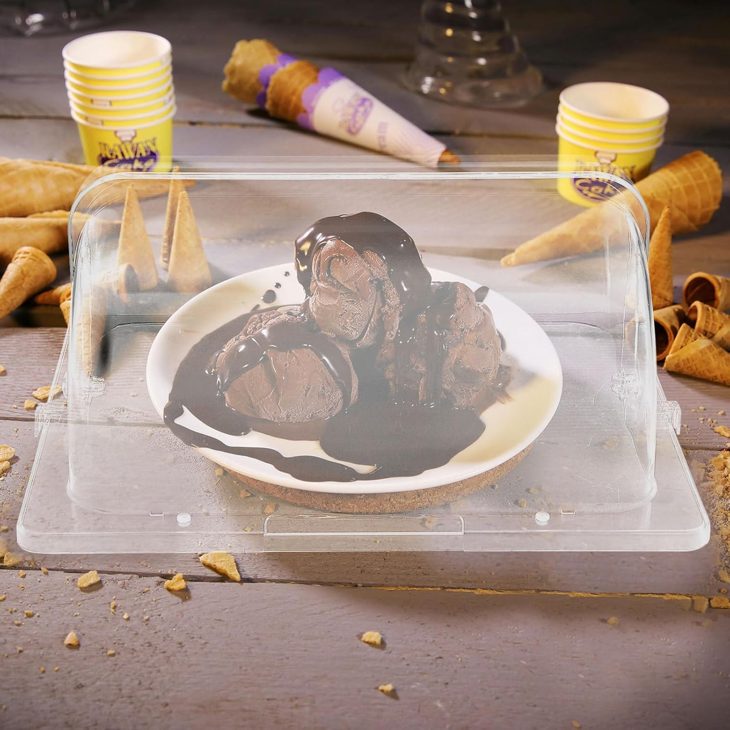 Rectangle Food Cover Dome for Cake Stand, Bread Dome Lid with Protective Dust Cover, Reusable Dessert Food Protective Lid for Parties and Kitchen Use