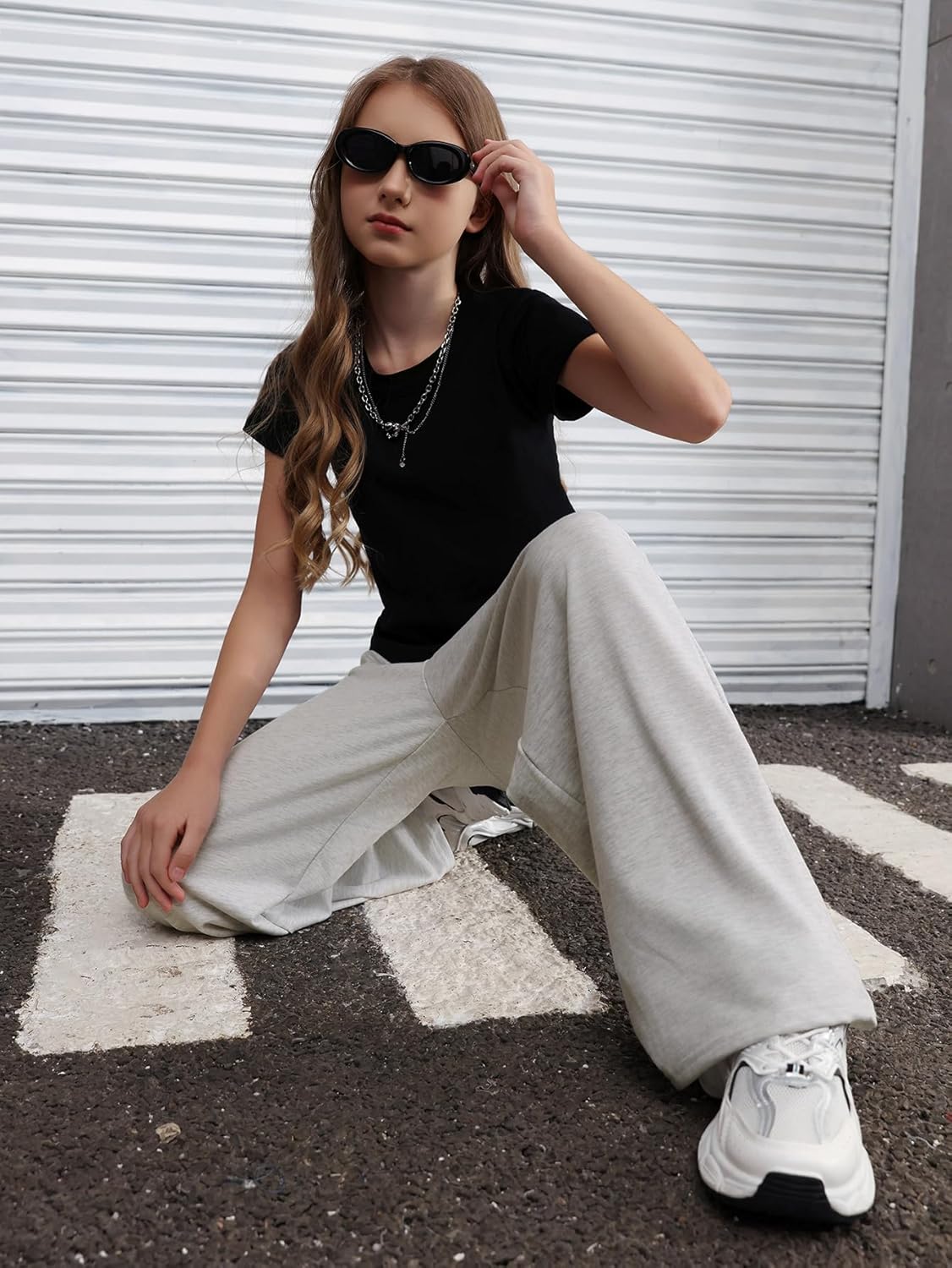 SOLY HUX Girl's Wide Leg Sweatpants Elastic High Waisted Loose Baggy Pants with Pockets - Image 4