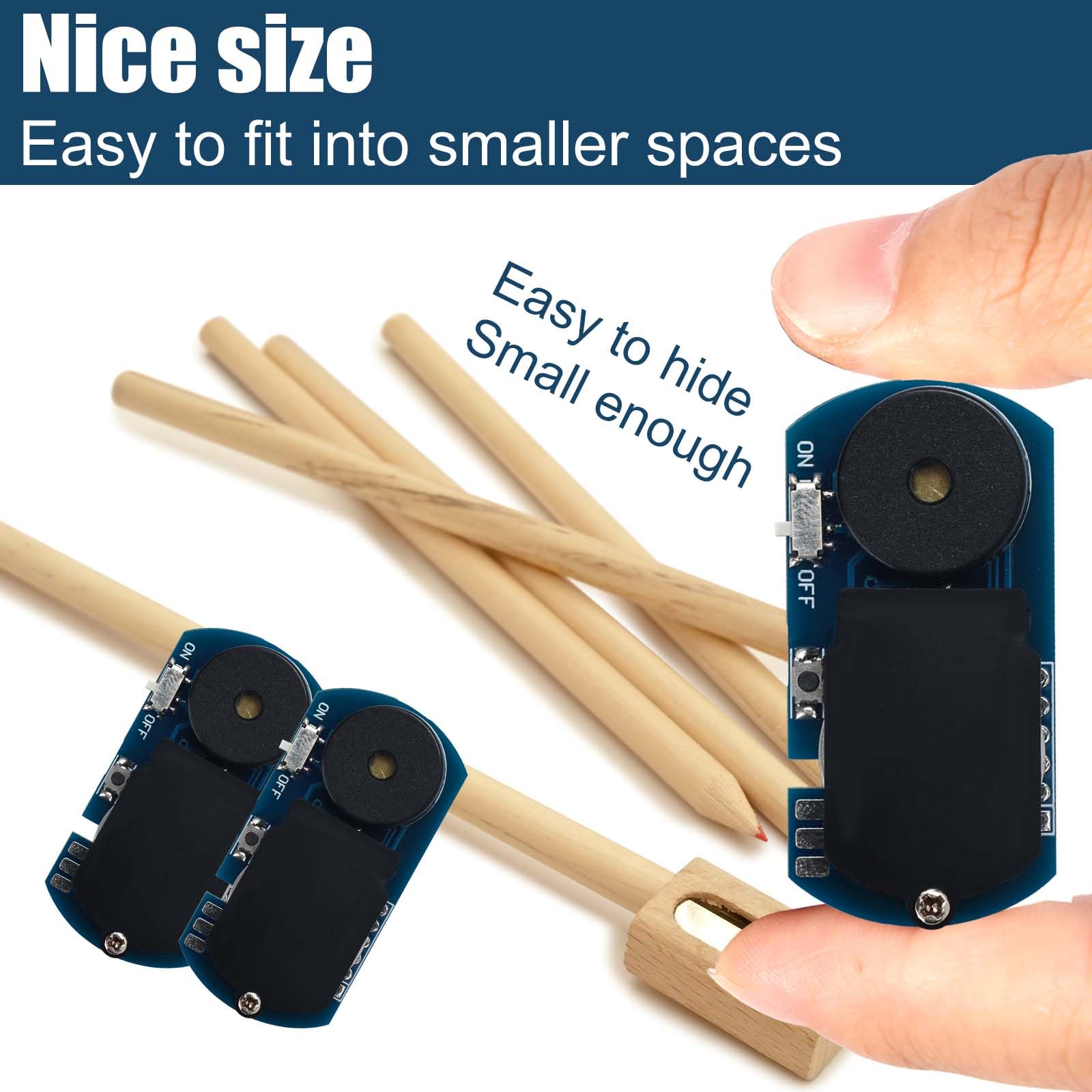 BTFO 3pcs Prank Cricket Noise Maker, Semi-Circular Shape Design with 16 Sounds Beeping Chirping Hidden Annoyatron Device for Party Office Home School Kids Adults Toy Gag Trick Gift Items Stuff(Blue) - Image 3