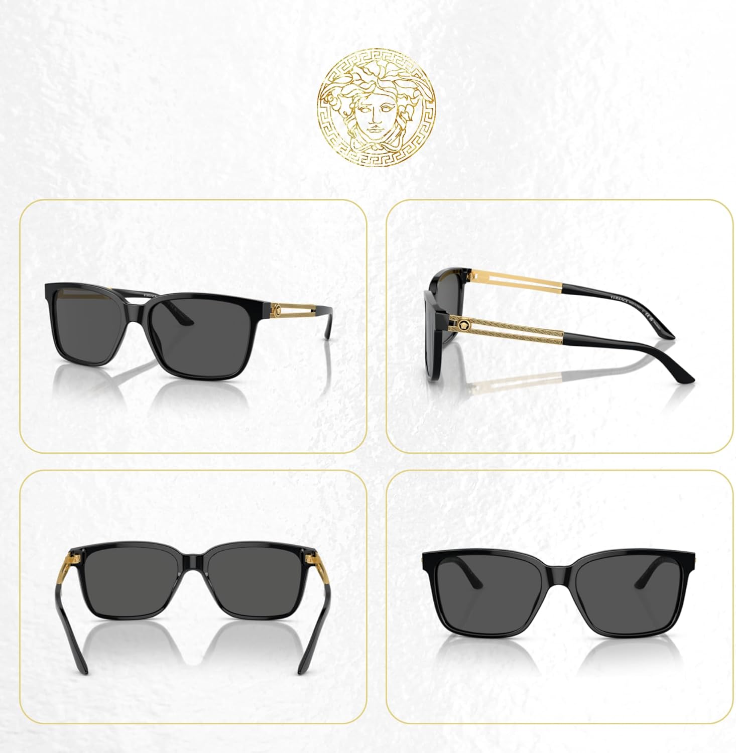Versace VE4307 Square Sunglasses For Men +BUNDLE with ACCESSORY EYEWEAR KIT - Image 3
