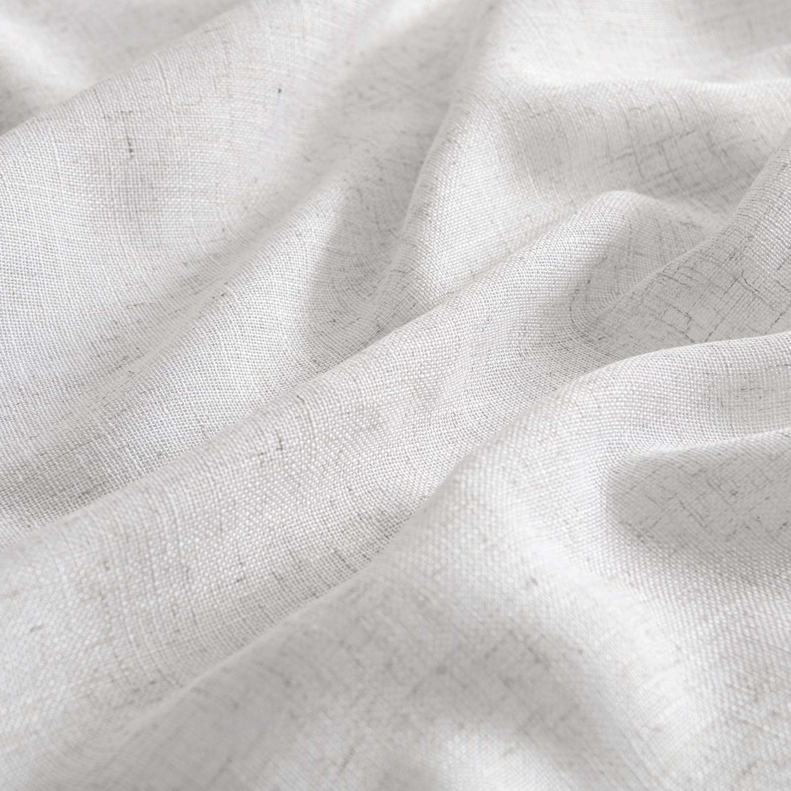 MIULEE Brown Linen Curtains 84 Inch Length for Bedroom Living Room, Soft Thick Linen Textured Window Drapes Semi Sheer Light Filtering Back Tab Rod Pocket Burlap Look Farmhouse Decor, 2 Panels: 26"W x 24"L (Pack of 2) Bleached Linen