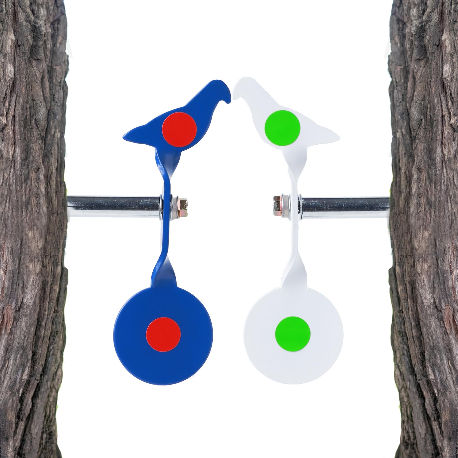 SuyuanArt Metal Auto Reset Steel Targets,360° Rotation Small Red and Black Bird Design,Air Gun Pellet BB Gun Rifle Handgun Shooting Resetting Target Target Practise