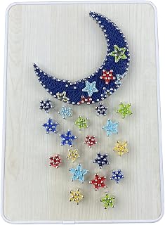 Faynore DIY String Art for Kids Adult Creative DIY Craft Kit with All Necessary Accessories and Frame - Home Wall Decorations Tabletop Decor - Gifts for Women Children (8.2" x 11.8") (Moon & Star)
