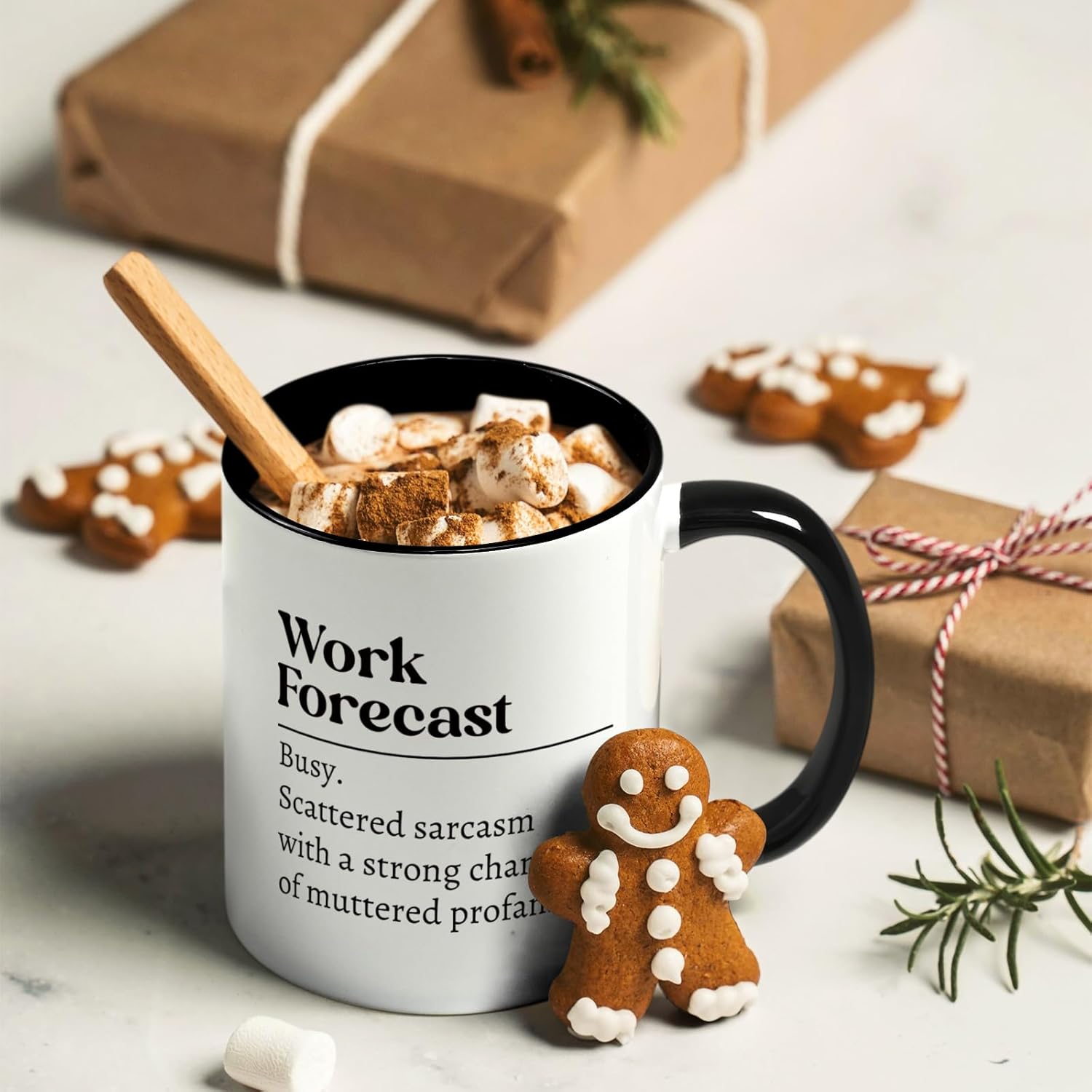 Maustic Coworker Gifts, Funny Birthday Christmas Gift for Coworkers Boss Employer, Work Forecast Coffee Mug, Sarcastic Gag Gift, Funny Coffee Mug, 11 Oz - Image 5