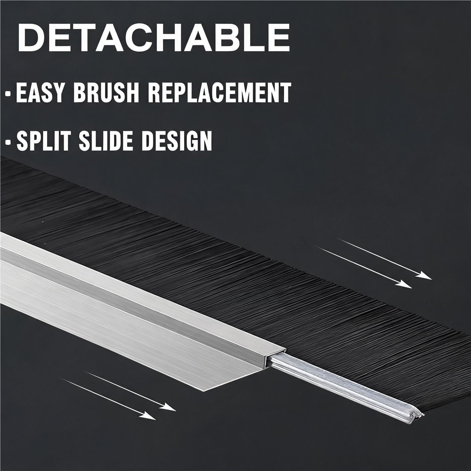 cepillo puerta entrada Cepillo De Tira De Aleación De Aluminio, Industrial Resistente Con Cerdas De Nailon, Sello De Fregado Inferior De Puerta Con Soporte(1 pc,Brush Height 300mm)