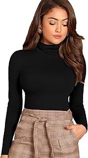 GESPO Women's Solid Multicolor High Neck Full Sleeve Top