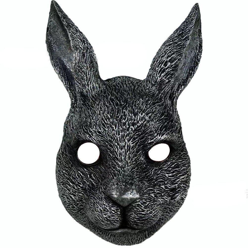 Luxylei Black Rabbit Mask Halloween Cosplay Props Decoration Adult Bunny Masquerade Costume Easter Party Night Club Carnival Favors Accessories