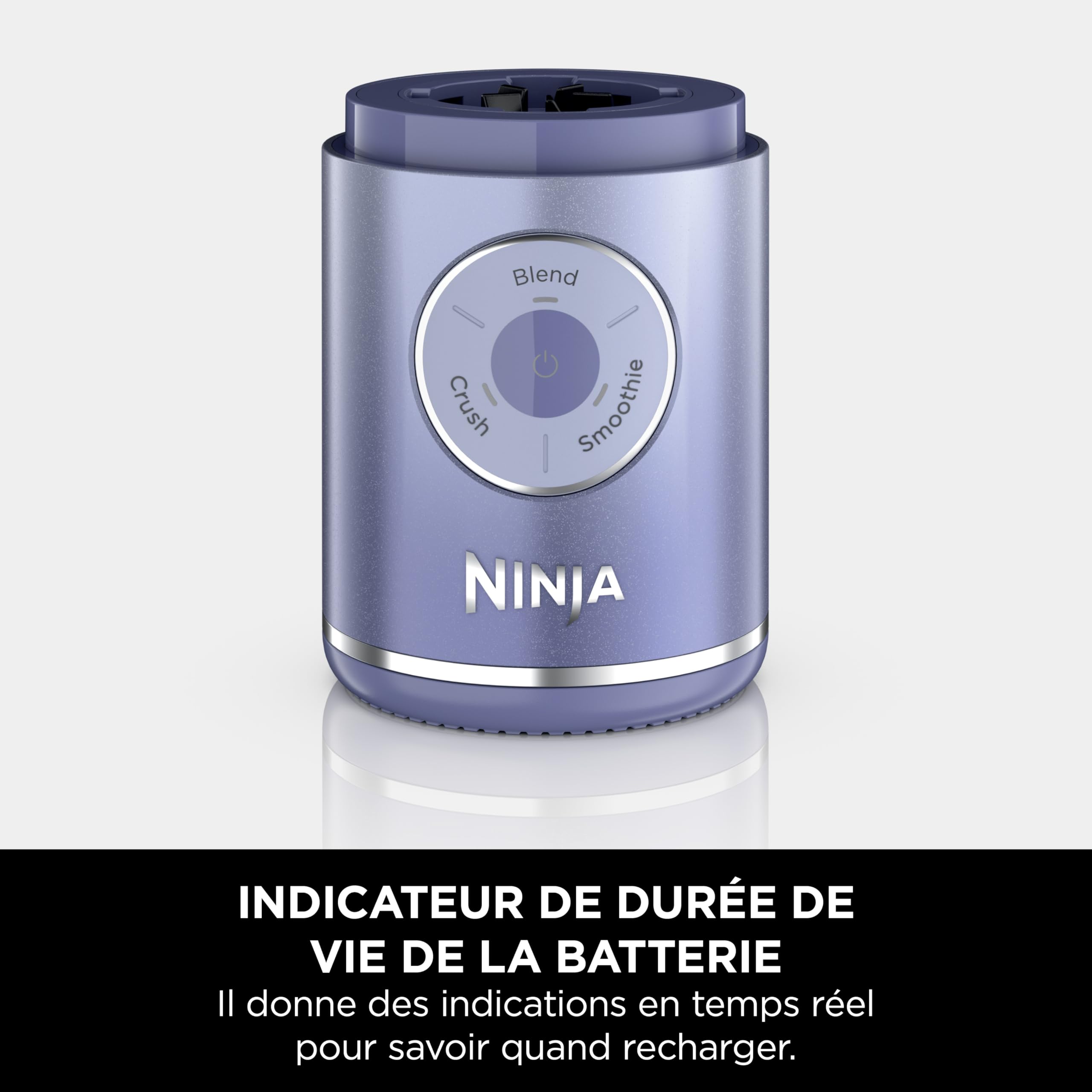 Ninja Blast Max, Duo Pack Blender portable, 2x Capacité de 570 ml, Rechargeable, 3 modes: crush, smoothie & manual, Facile à transporter, Lavable au lave-vaisselle, 1x Lavender + 1x Argent BC251EULS