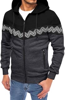 Mymyguoe Oversized Men's Hoodie Transition Jacket Winter Jacket Softshell Jacket Training Jacket Sports Jacket for Training Slim Fit Outdoor Jacket Hooded Jacket with Zip Breathable Sweat Jacket