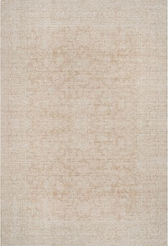 Miniatura 9 de TOPRUUG Alfombra oriental lavable de 8 x 10 pies, alfombra suave para sala de estar, dormitorio, impermeable, floral, envejecida, resistente a las