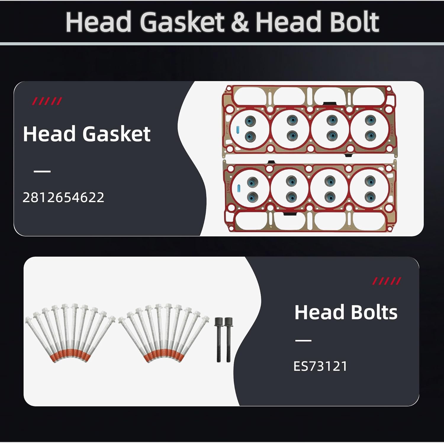 6.2 Gen5 Engine Valve Lifter(Afm) & Head Gasket Set Fit For Chevrolet Camaro corvette Tahoe suburban silverado Gmc Sierra 1500 Yukon Yukon Xl 6.2L V8 2014-2021 12657969 12571595 ES73121