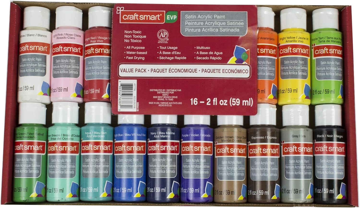Craft Smart MultiSurface Satin Acrylic Paint Value Pack