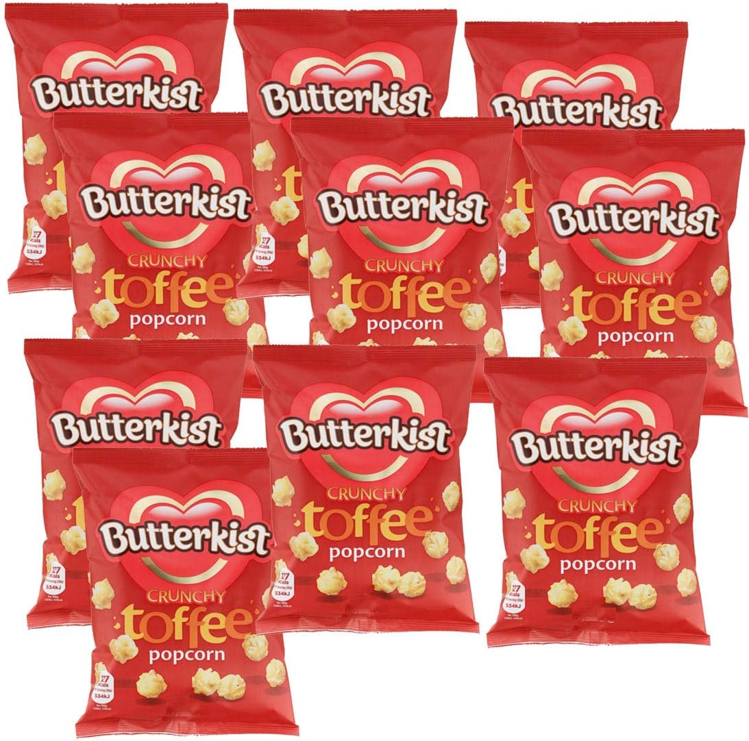 Butterkist Crunchy Toffee Popcorn. 10 Individual Packs. 10 x 20g Toffee