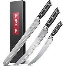 MDHAND Carving Knife Set 3PCS, Sharp Brisket Slicing Knife Sets Gift Box