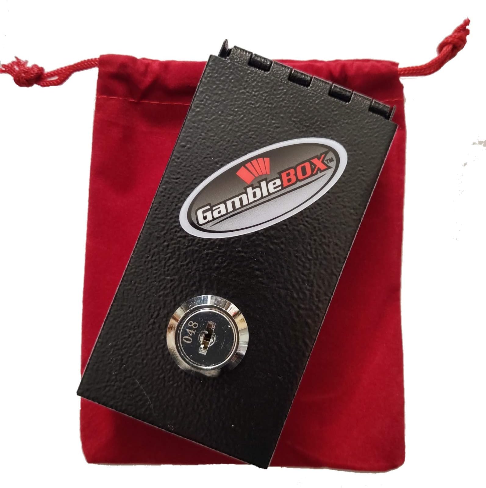 Original USA Gamblebox Gambling Personal Pocket Cash Drop Lock Box Safe Wallet With Red Velvet Carrying Bag