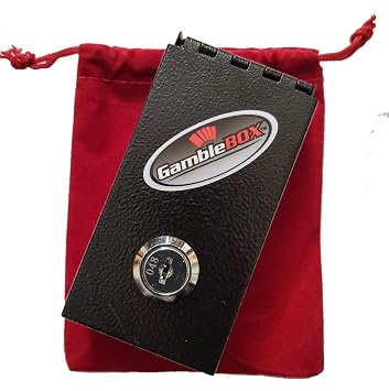 Original USA Gamblebox Gambling Personal Pocket Cash Drop Lock Box Safe Wallet With Red Velvet Carrying Bag