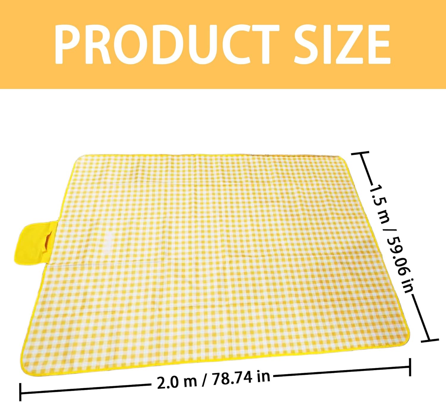 Picnic Blankets,Large Beach Blanket Sandproof Foldable,Beach Mat Sand Free Waterproof Packable for Outdoor Grass Camping Ground (Yellow)
