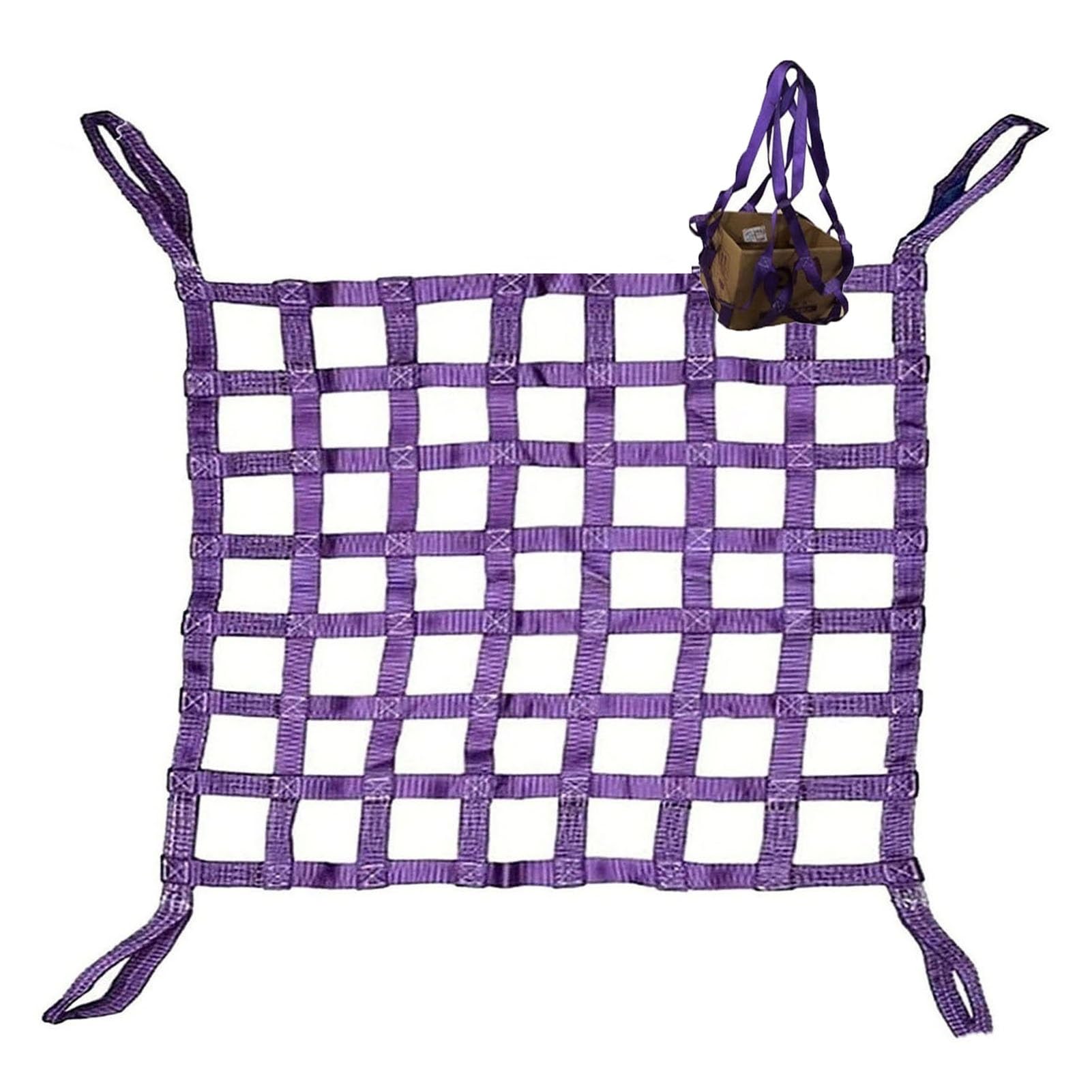 Filet de levage de chargement en nylon et sangles de chargement pour grue