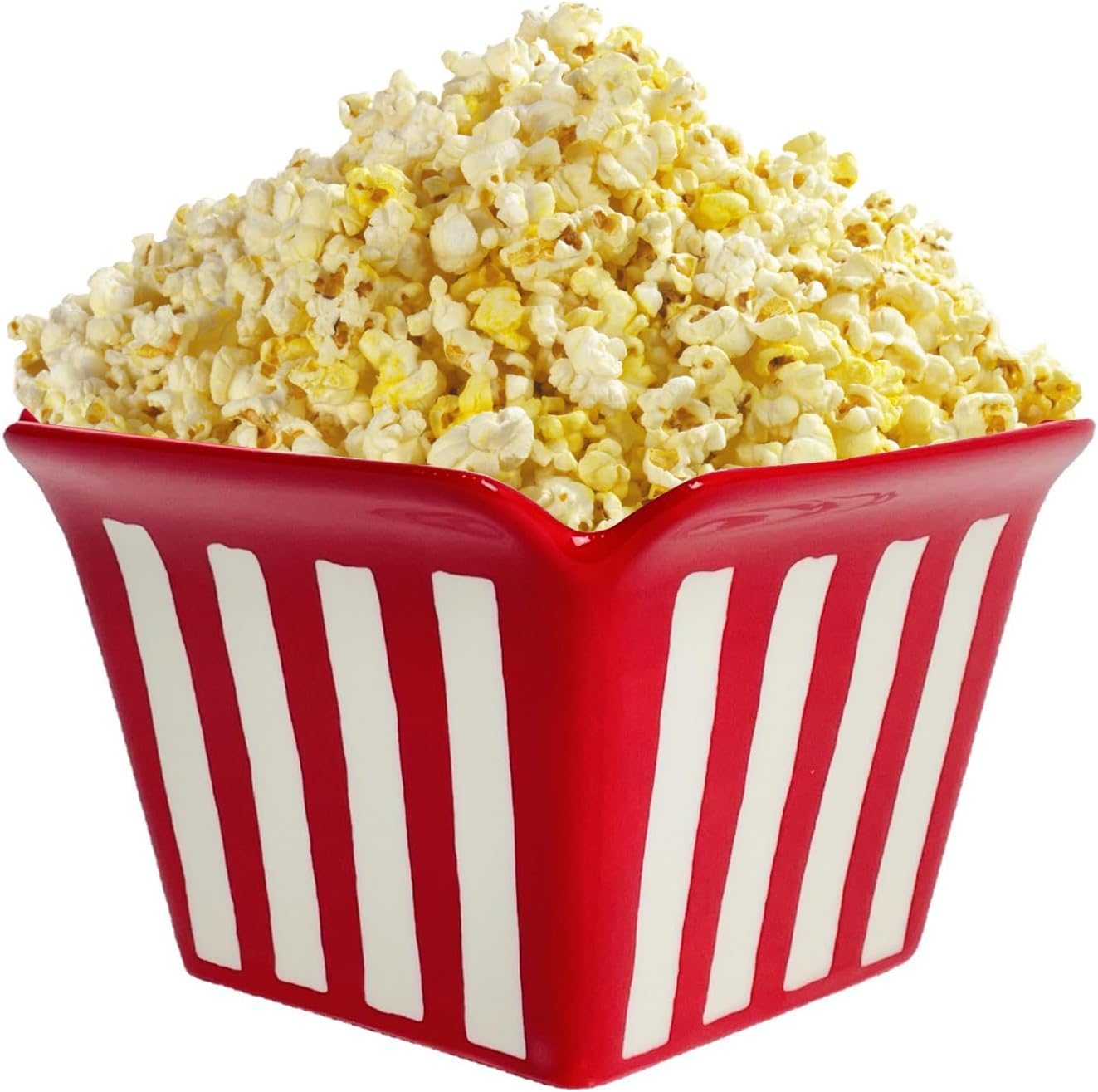 Ceramic Popcorn Bowl - Large Reusable Popcorn Containers - Popcorn Buckets Snack Serving Dish for Movie Nights and Party Delights