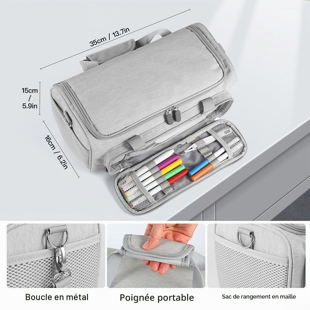 Étui de transport étanche élégant pour machines de découpe Cricut Joy Xtra, avec bretelles compatibles avec les accessoires Cricut Joy Xtra, Voir image, Gray
