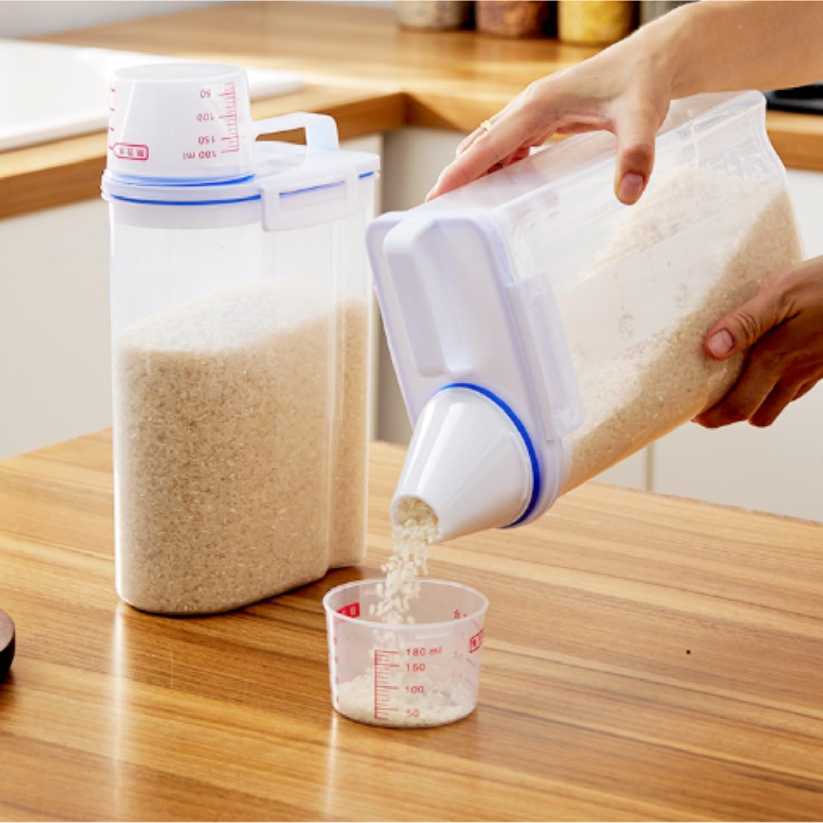 Müslispender Müsli Spender Reisspender, Lebensmittelbehälter, Reiseimer, Luftdichter Behälter Für Getreide, Getreide, Mehl, Zucker, Tiernahrung Cornflakes Behälter für Getreide