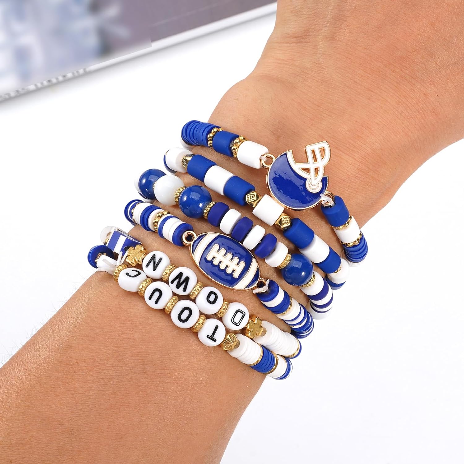 Ardorchid Halloween Bracelets for Women Pumpkin Ghost Steleton Bat Skull Beaded Stackable Stretchy Bracelet Rugby Thanksgiving Christmas Heishi Bracelets image 5
