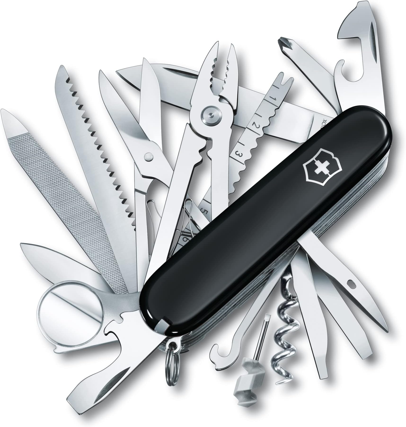 Swiss Champ 33 Function Pocket Knife, Black