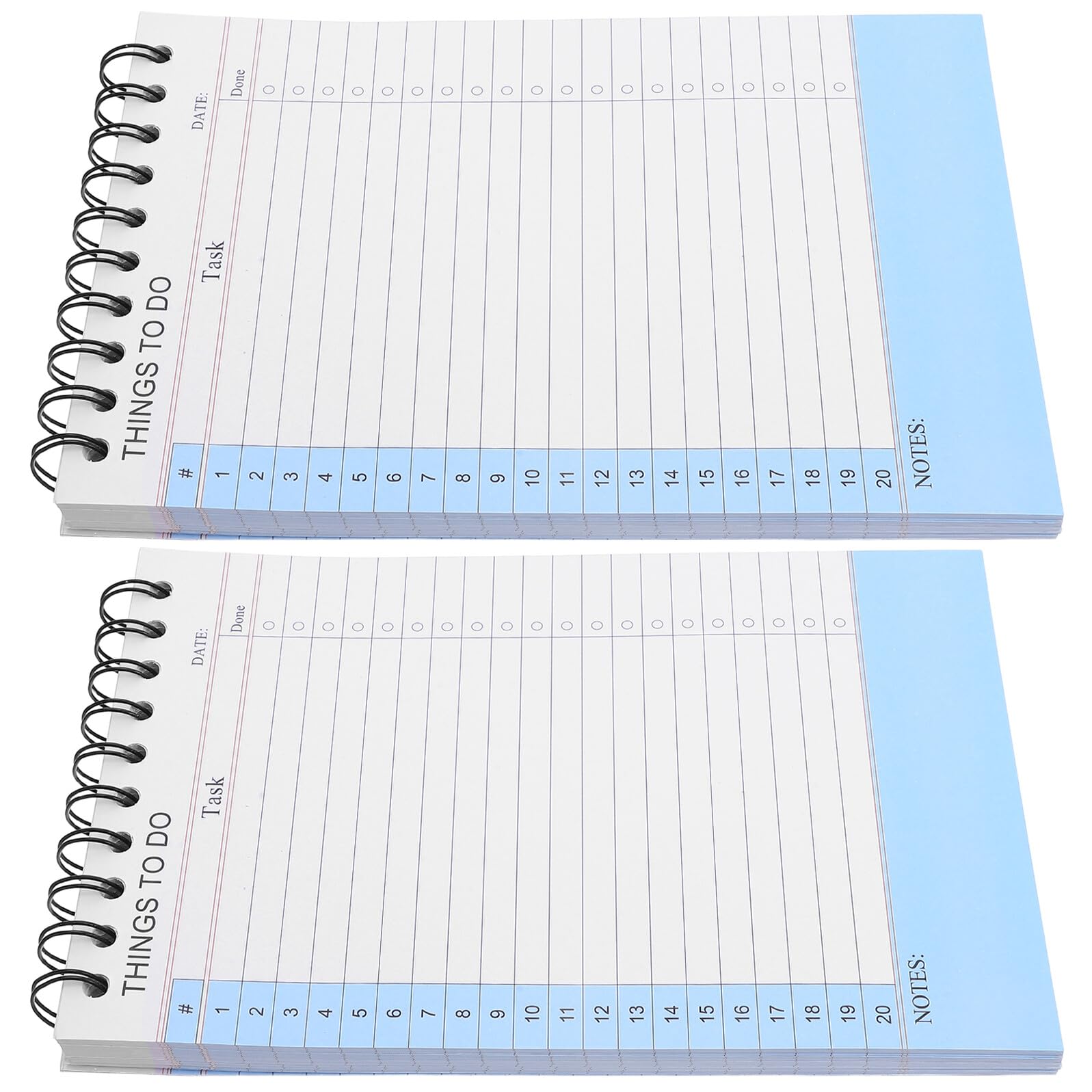 2packungen Wöchentlicher To-do-listen-block Aufgabenheft Checklisten-block Büroplaner Notizbuch mit Spiralbindung Liniertes Notizbuch Ringbuch Schulplaner Abreißplaner Spiralheft