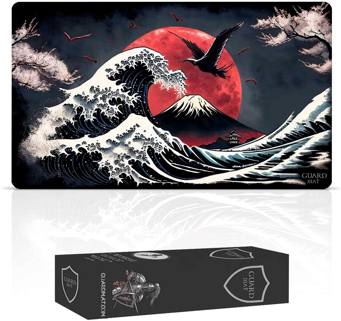 Waves of Tohoku (Stitched) - MTG Playmat - Compatible with Magic The Gathering Playmat - Play MTG, YuGiOh, LOTR, TCG - Original Art & Accessories