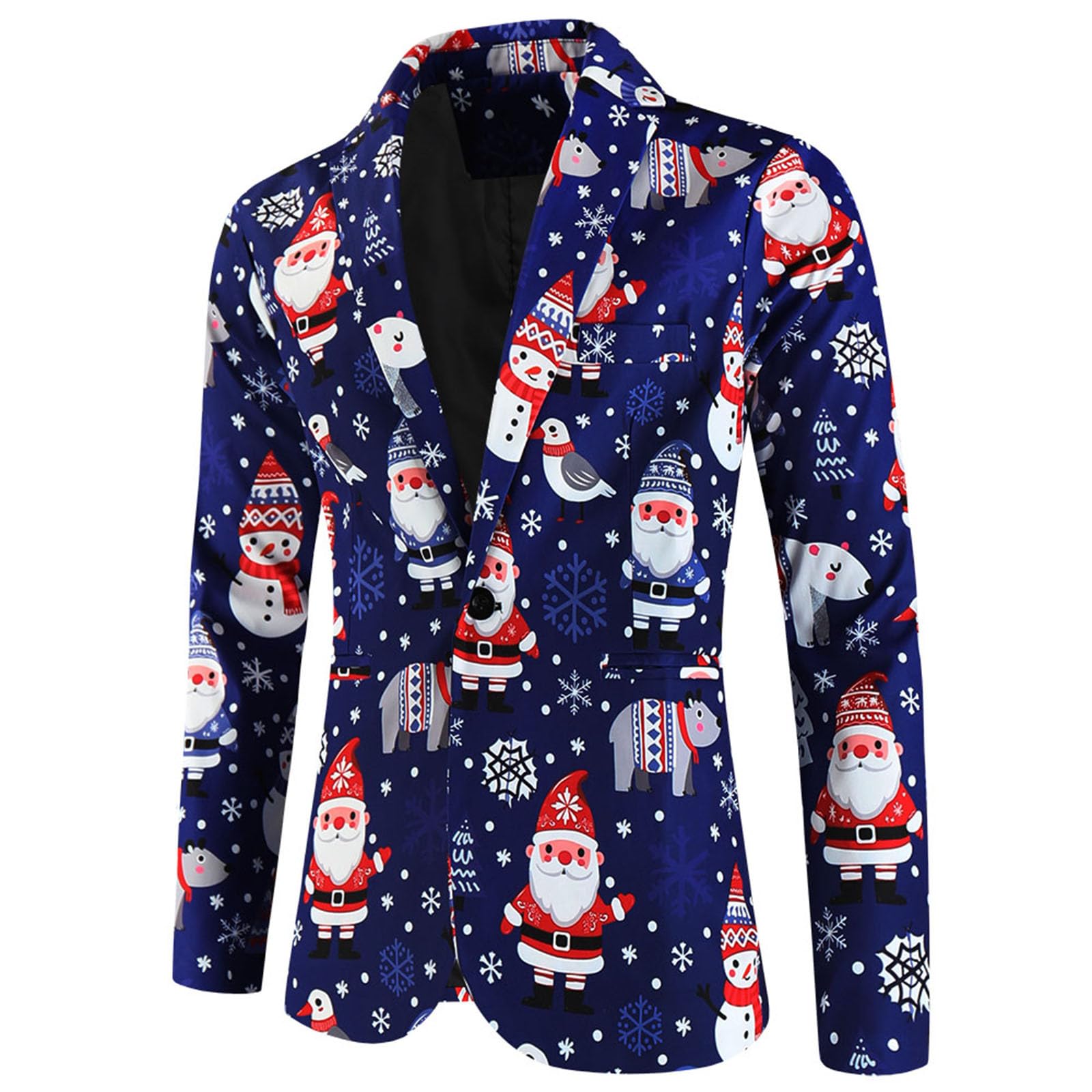 Weihnachten Anzug Herren 2 Teilig 1Mantel und 1Anzughose, Weihnachtsmantel Santa Lustig 3D Slim Fit Herrenanzug Anzüge Modern Christmas Anzüge Set Weihnachtsanzug Festlich Weihnachten Sakko Jacke