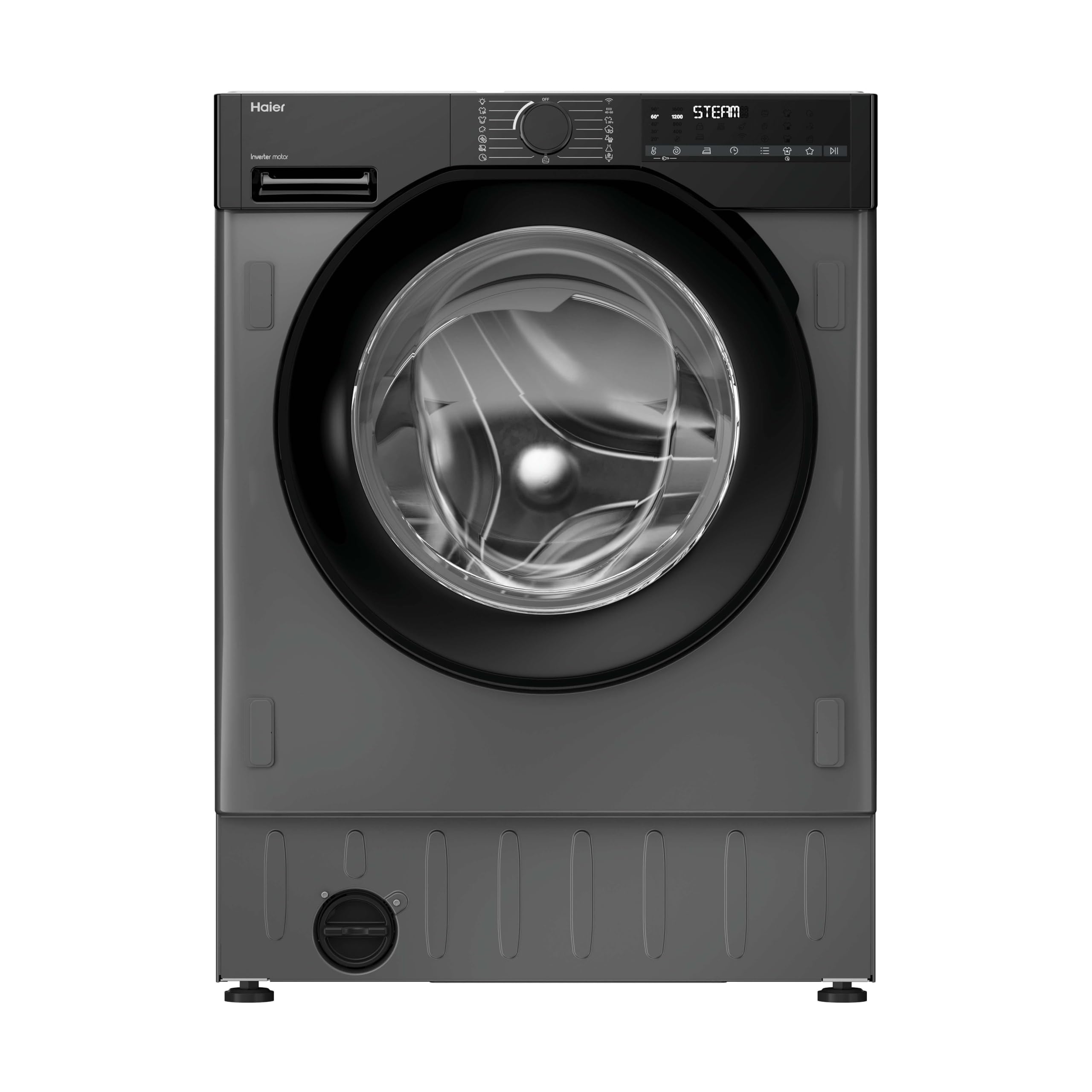 Haier Bha6S69M6Db9Rj80 Integrated 9Kg Washing Machine, A Rated, 1600 Rpm, Graphite, Wifi
