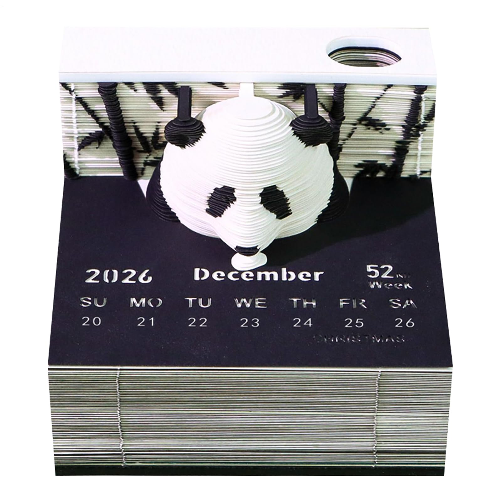 Calendrier 2026 Art en papier Panda, le cadeau de bureau idéal - 8