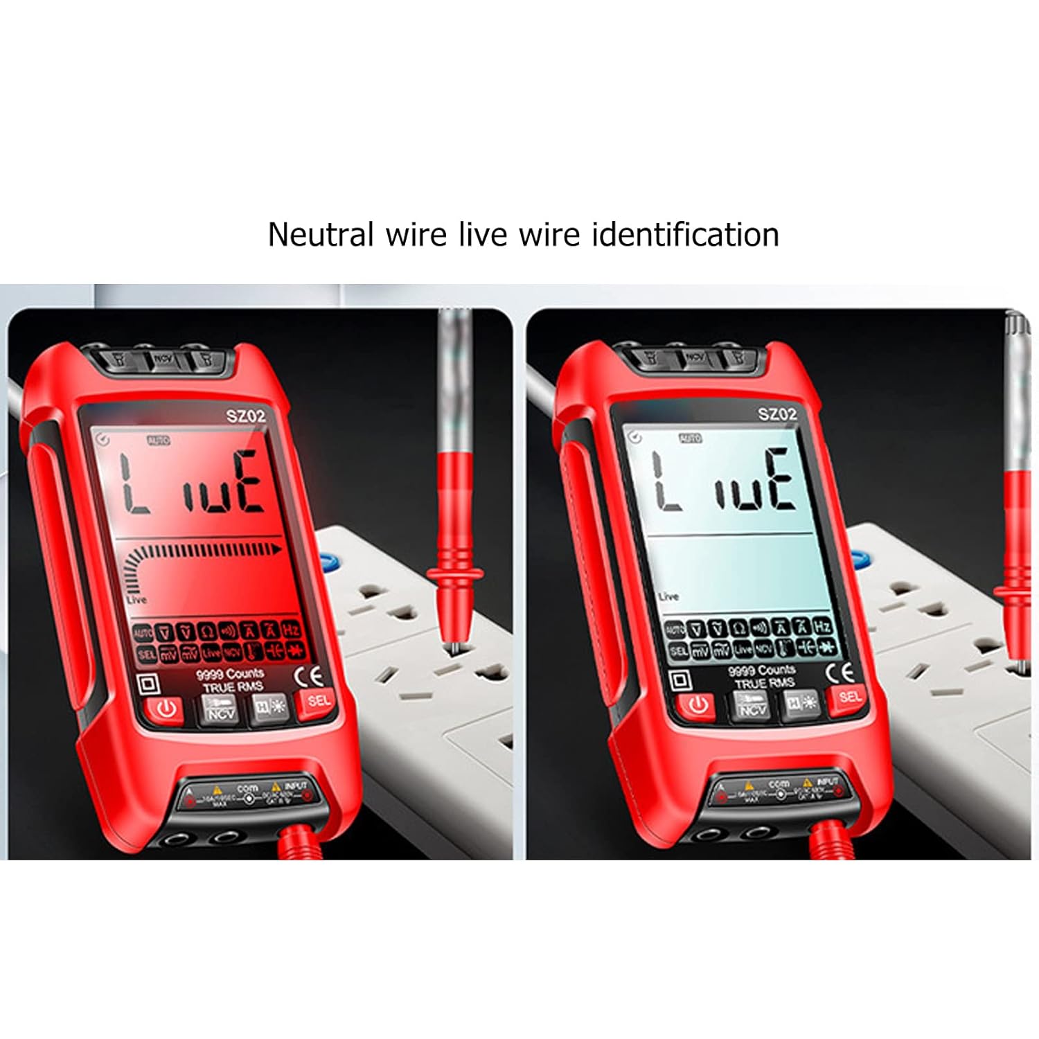 Digital Multimeter with Backlit LCD, 6000 Counts Auto Ranging Voltage Tester, AC/DC Current/Resistance/Frequency Measurement, Ceramic Protection