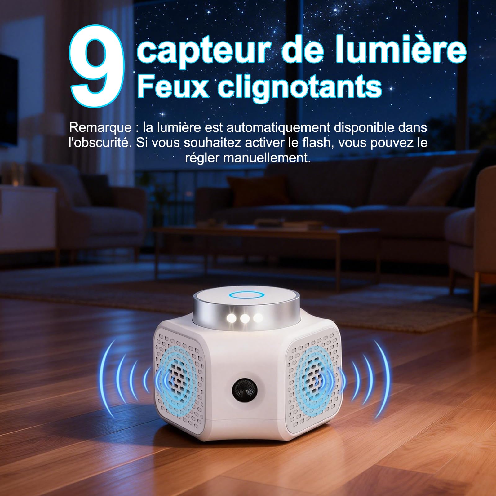 Ultrason Souris et Rats Puissant à Large Portée, 360° Répulsif Rat, Quatre Modes de Fonctionnement, Couvrant Une Surface de 100 Mètres Carrés Effets pour Rats, Souris, Campagnols et Loirs
