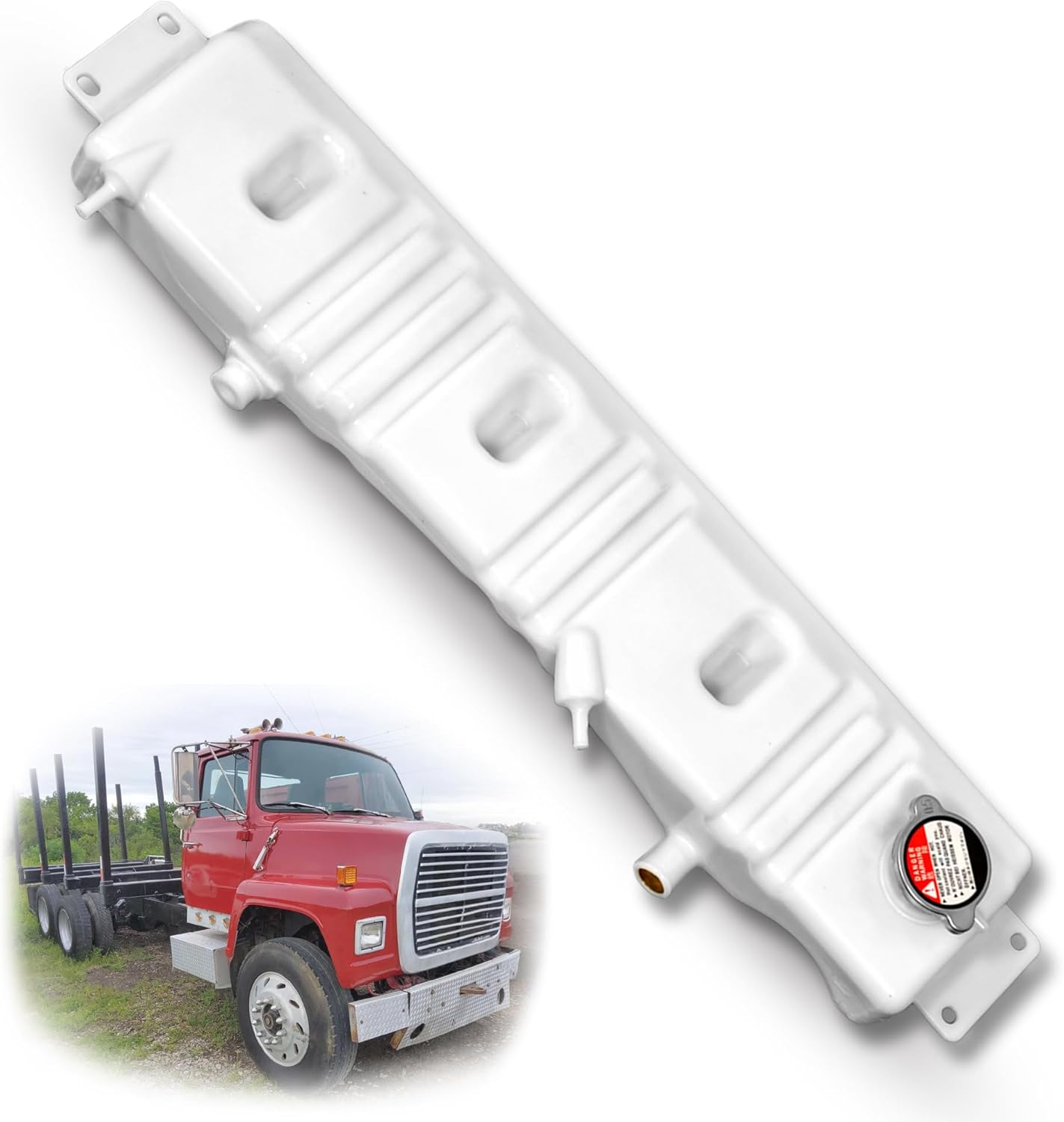 Coolant Reservoir Overflow Radiator Expansion Tank with Cap Compatible with Ford Truck 1980-1998 B600 B700 B800 1980-1999 F600 F700 F7000 F800 F8000 F900 F9000 F6HZ-8A080-B F5HT-8A080-HA