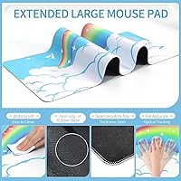 Vista 6 de ATTACK SHARK Cloud - Juego de alfombrillas para mouse y teclado para juegos (31.3 x 11.6 pulgadas), XXL grande, soporte de muñeca de gel, espuma