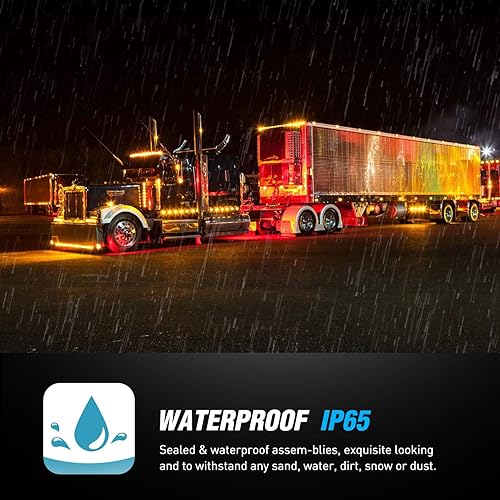 Miniatura 2 de Nilight 2 piezas de 3.9 pulgadas de luces indicadoras laterales delanteras y traseras, 3 luces LED ámbar, lámpara de clearance, sellada e