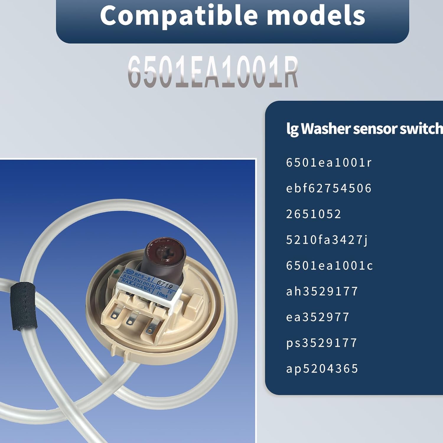 6501EA1001R Washer Water Level Pressure Switch For LG Washer Water Level Switch 6501EA1001C AP5204365 EBR78940615