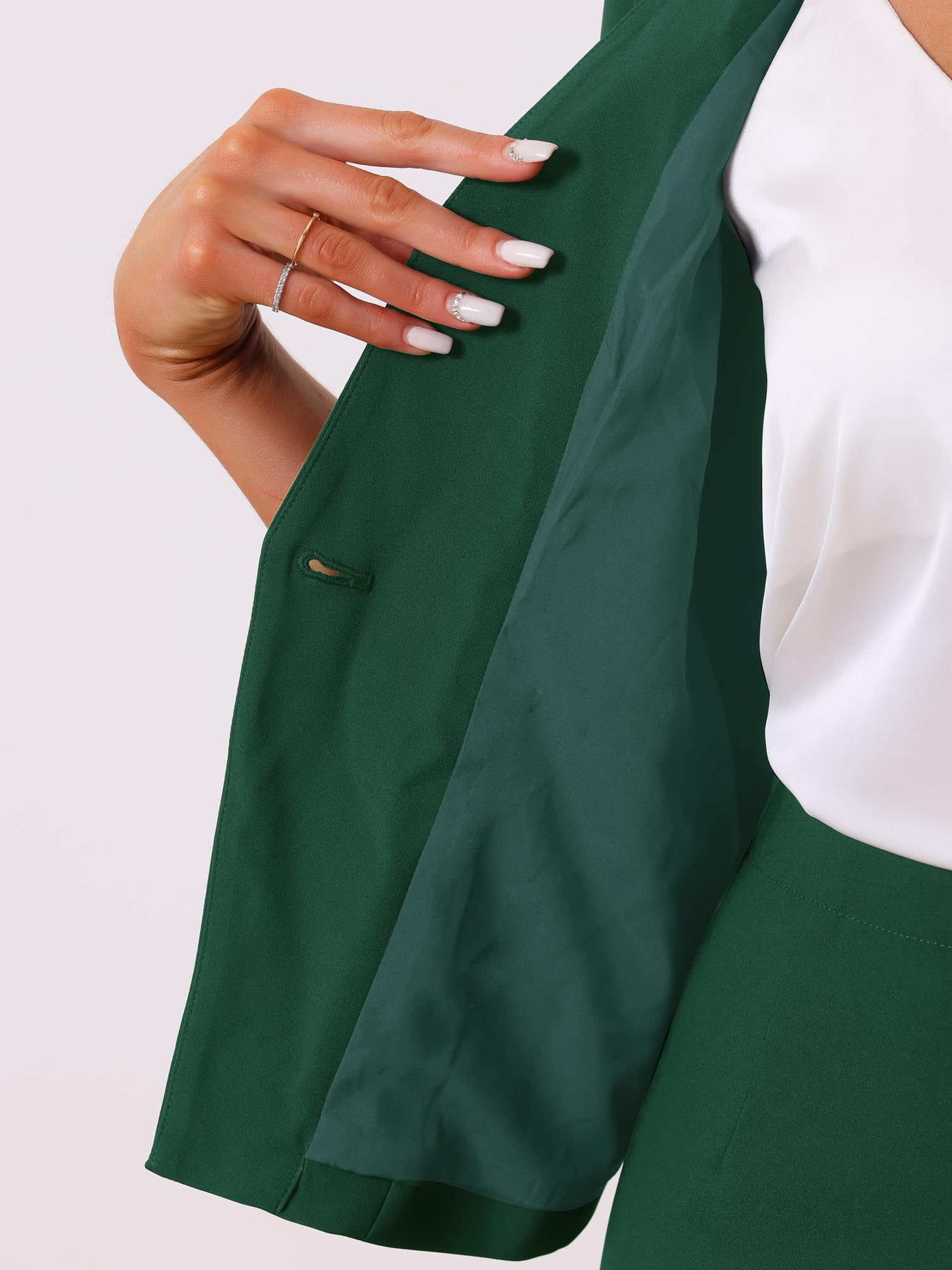 Allegra K Set da donna con gonna da lavoro, 2 pezzi, per ufficio, lavoro, blazer senza colletto e gonna a matita
